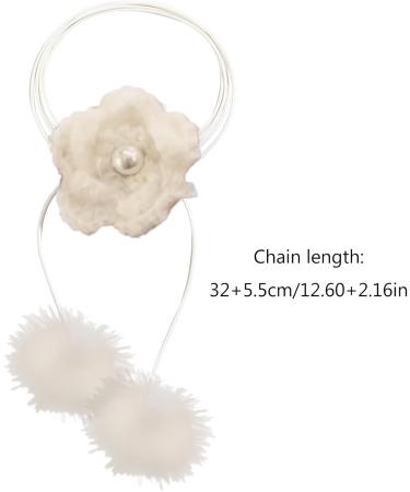 Oralgo White Flower Necklace - Plush Camellia Pendant Collarbone Chain | Elegant Light Jewelry for International Shipping - Buy Online on GoSupps.com