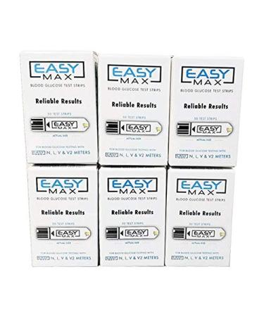 EasyMax Diabetic Test Strips 300 Count / 6 Boxes of 50