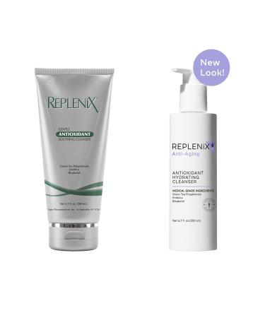 Replenix Antioxidant Hydrating Cleanser 6.7 oz - Medical Grade Anti-Aging Daily Facial Cleanser with Green Tea for Brightening - Buy Online on GoSupps.com