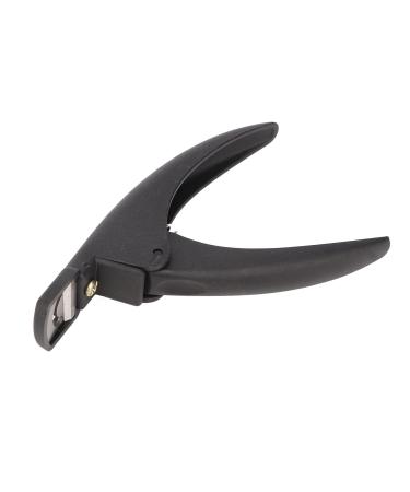 Nail Tip Cutter Stainless Steel DIY Portable False Nail Tip Clipper Adjustable for Round Nail(Black)