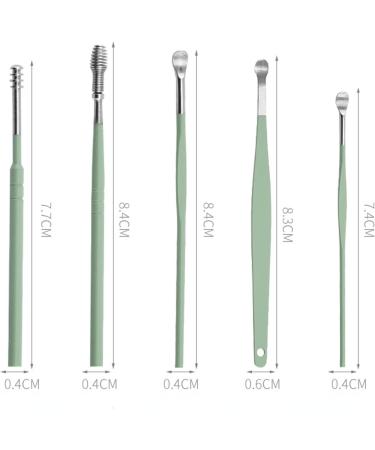 Shop Ear Cleaning Artifact 6-Piece Earpick Set - Portable Spring Spiral Tool in Green | International Shipping Available - Buy Online on GoSupps.com