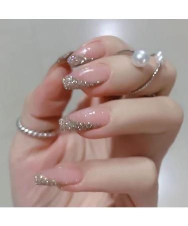 CAOQAO 24pcs Press On Nails Medium Length Coffin Nails Pink Nails Glossy False Nails Full Cover Prom Nails Automatic Nail Files for Natural Nails (Pink One Size) One Size Pink - Buy Online on GoSupps.com