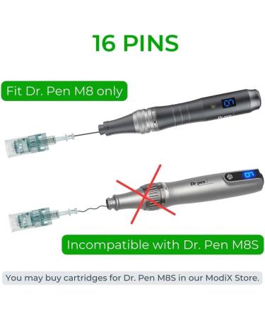 Dr. Pen Ultima M8 16 Pins Cartridges - 10 Pack - Bayonet Slot - Disposable Replacement Parts - Buy Online on GoSupps.com