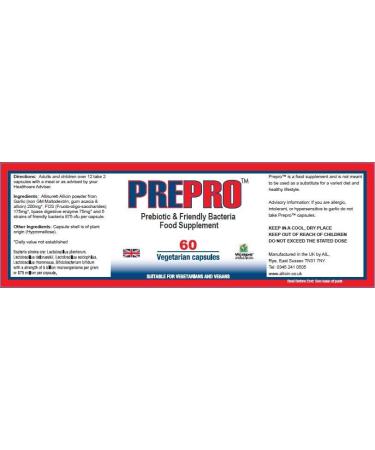 Allicin PREPRO Prebiotic with Allisure 60 Veg Caps - Boost Gut Health and Immunity - Buy Online on GoSupps.com