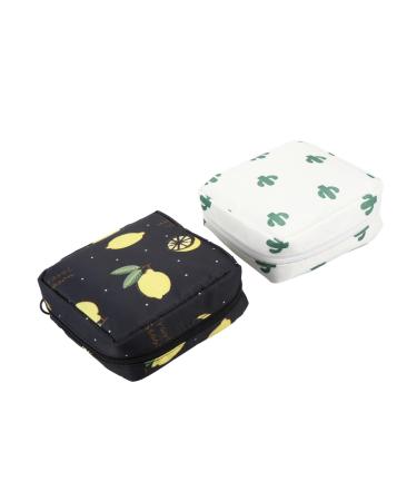 Lurrose 2st pack with women's bandages cosmetic bag cosmetic bag pocket for women's bandages mini make-up bag storage bags made of nylon cute cotton pocket twill-fabric girls