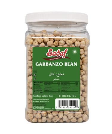 Sadaf Garbanzo Beans Dry 48 oz - Dried Chickpeas - Chick Peas Perfect for Hummus - Natural, Vegan, Kosher, Halal - Product of USA - Bulk Chickpeas - Buy Online on GoSupps.com