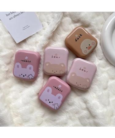 Cute Pink Bear Rabbit Duck Portable Contact Lens Case - Travel Case for Ladies - KCHYCV (Brown Duck) - Buy Online on GoSupps.com