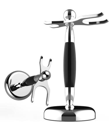 Stylish Razor Holder & Brush Stand for Men - Chrome-Plated Steel 9.5x15.5cm | Practical & Fashionable Shaving Accessory - Buy Online on GoSupps.com