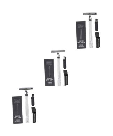 Angoily 3 sets manual razor travel bottles made of silicone mustache rapid Razor Face rasier hair razor razor in the old style double -sided Schaber Silberx3stk 10.3x4cmx3pcs