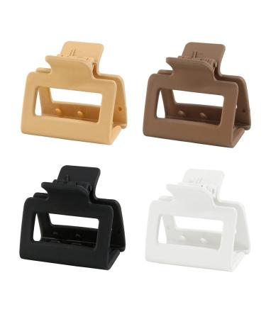 4 Pcs Small Hair Claw Clips for Thin and Thick Hair 2" Square Matte Hair Clips Non-slip Jaw Clips Hair Accessories for Women Girls