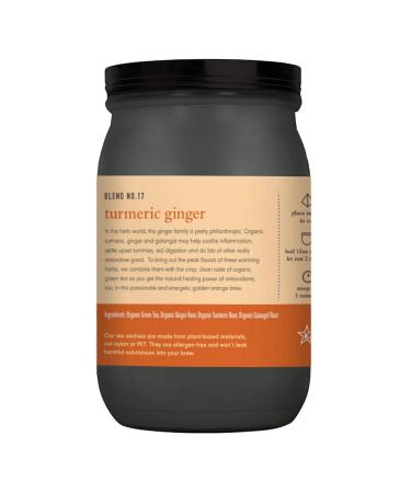Paromi Organic Turmeric Ginger Green Tea - 15 Non-GMO Pyramid Tea Bags - Buy Online on GoSupps.com