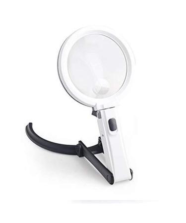 Glass Folding Glass 2X 5X HD Lens Desktop Handheld Illumination Magnifier with 10 Led Lamp Rechargeable for Old Man Reading Repair Identification Tool Magnifier for Readi Made in China