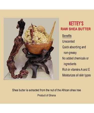 Buy KETTEY S Raw Organic Shea Butter - Premium Quality for Skin & Hair Care | International Shipping Available - Buy Online on GoSupps.com