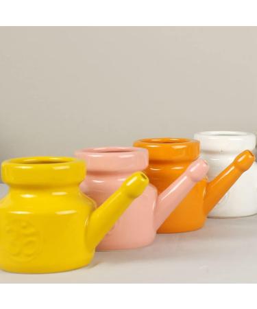 Frattina 350ml Ceramic Neti Pot for Nasal Rinsing - Durable Leakproof Spout - Grey - Buy Online on GoSupps.com