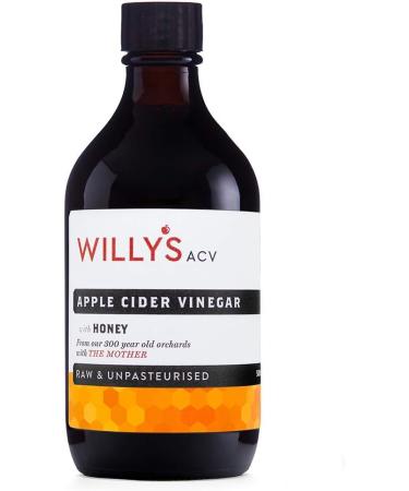 Willy's ACV Organic Live Probiotic Apple Cider Vinegar Honey & Black Pepper (1 x 500ml) white & WILLY'S Raw Apple Cider Vinegar with Real Live Mother & Honey Glass Bottle 500 ml - Buy Online on GoSupps.com