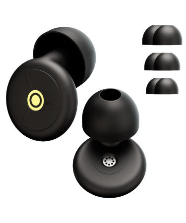 Ear Plugs for Sleeping Noise Cancelling Earplugs Reusable Washable Mini Earplugs Easy Carry Compact Storage Case Ear Plugs for Concert Black