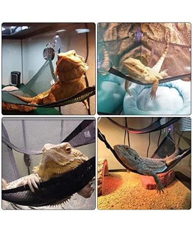 QUUPY 2 Reptile Hammock Set Triangle Breathable Net Breathable Mesh Lizard hammock for Large and Small Bearded Dragons Anoles Geckos Lizards or Snakes 33x33x48cm Black - Buy Online on GoSupps.com