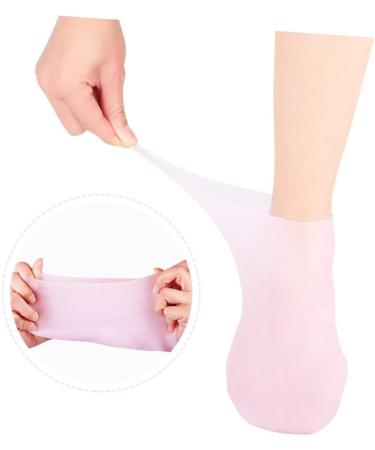 minkissy 2 Pairs Sock Skin Half Moon Pillow Black Rejuvenate Dry Cracked Gel Feet Lotion Knee Scooter Pad Silicone Gel Foot Moisturizing Heel Sleeves Booties Crusty Sebs Women's Spa Pink - Buy Online on GoSupps.com