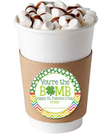 You're The Bomb Shamrock Themed Happy St. Patrick's Day Hot Cocoa Bomb Sticker Labels  Total of 40 2 Circle Stickers (20 sets of 2) by AmandaCreation - Buy Online on GoSupps.com