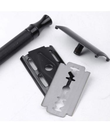 Beaupretty Manual Double-Sided Razor Set | Vintage Straight Edge Hairdresser Razor for Body & Facial Hair | Stainless Steel Black Finish - Buy Online on GoSupps.com