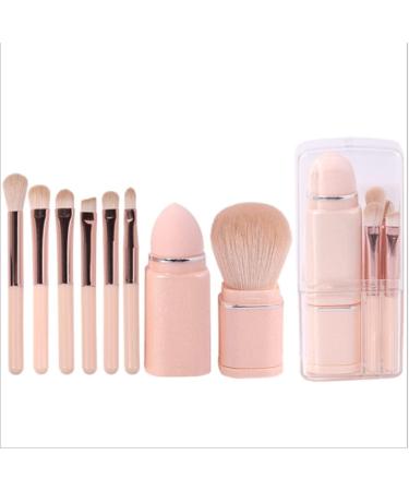Meecaa 8 in 1 Retractable Blending Makeup Brush Set Concealer Brush Oblique Eyebrow Brush Loose Powder Brush Beauty Sponge Multifunctional Cosmetic Makeup Brushes Portable Facial Powder Eyeshadow Brushes for Travel (Pink) - Buy Online on GoSupps.com