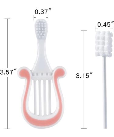 100-Pack Baby Toothbrush and Tongue Cleaner Set for 0-36 Month Baby + Free Violin Style Toothbrush - Pink - Buy Online on GoSupps.com