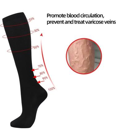 Losvcbcx Compression Socks for Men & Women | 7 Pairs 15-20 mmHg | Best Sports & Medical Stockings for Nurses | Air Travel | Mix Sizes L-XL - Buy Online on GoSupps.com