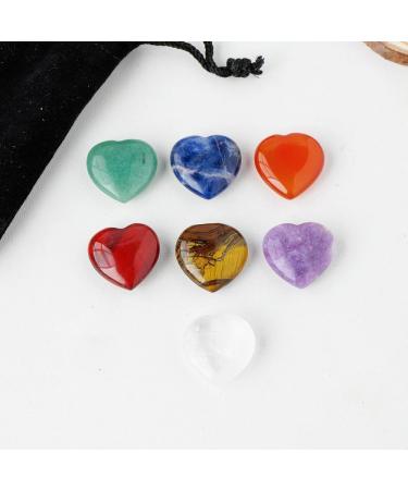 7pc Natural Stone Seven Heart Shape Crystal Gemstone Urine Heart Crystal Crafts Home Decoration Stone Mineral Specimen - Buy Online on GoSupps.com
