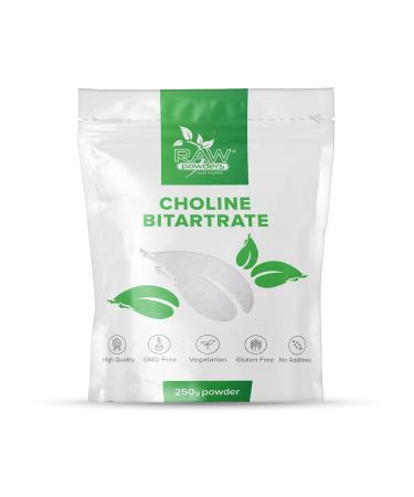 Choline Bitartrate Supplement 625 Servings of Choline Bitartrate Powder 250 Grams Choline Supplement for Healthy Brain Function and Vital Support by Raw Powders (250 grams)