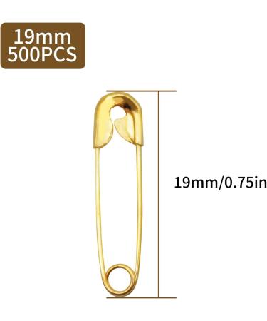 500PCS 0.75 Inch Small Safety Pins - Rust Resistant Nickel Plated Steel Set for Crafting and Sewing - Gold Color - Buy Online on GoSupps.com