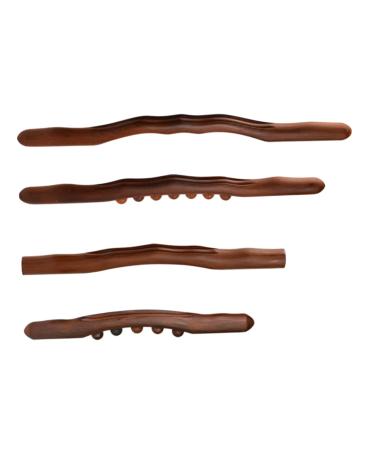 Healeved 1 set of rolling stock wooden massage device massage tab for the forearm wooden muscle roller.Trigger-point back massage head roll massage tab for the back beech manual roller stick