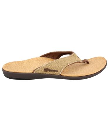 Spenco Yumi Men's Orthotic Flip Flops Straw/Java/Cork