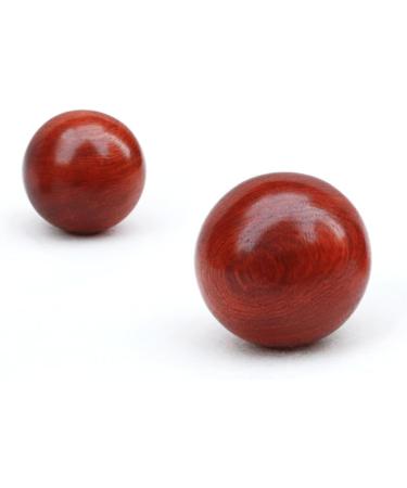 Gleavi 6 STK Wooden Massage Balls - Smooth Round Massage Rolls for Asian Meditation & Healthcare - Red Chinese Wellness Tool - Buy Online on GoSupps.com