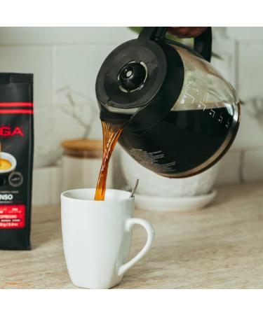 Caf Agga - Espresso Intenso Whole Bean Coffee - 100% Arabica Neapolitan Roast Gourmet Coffee - BRCGS & Kosher Certified - 5/6 Intensity Sophisticated and Rich Coffee - 1 Kg (2.2 lbs) Espresso Intenso 1 kg (Pack of 1) - Buy Online on GoSupps.com