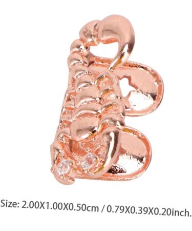 BCOATH 1pc Scorpion Single Braces Decor Rose Grills for Women Tooth Jewelry Vampire Aldult Man 2X1cm Golden - Buy Online on GoSupps.com