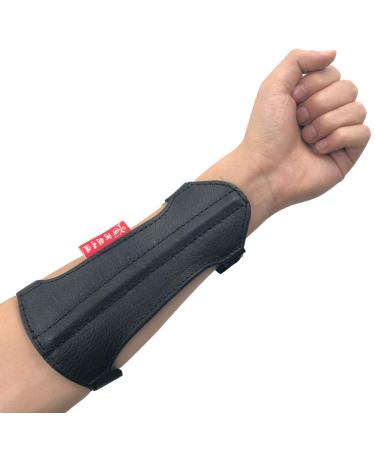 longbowmaker forearm guard archery arm guard made of leather with 2 adjustable straps as archery accessories black - Buy Online on GoSupps.com