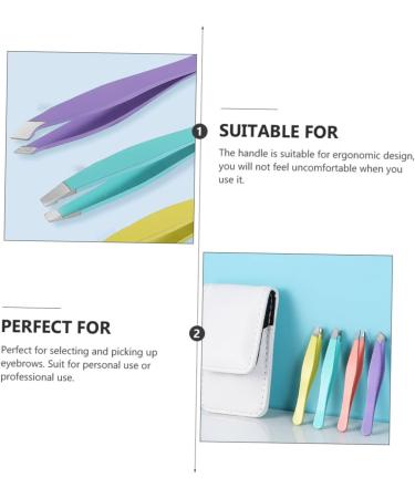 MAGICLULU 1 Set Eyebrow Tweezers Extension Tweezers Face Tools Grooming Tools Eyebrow Clamp Eyebrow Picker Facial Tools Tweezers for Eyebrow Flat Tip Cosmetic Stainless Steel 8.5x5.3cm Colorful - Buy Online on GoSupps.com