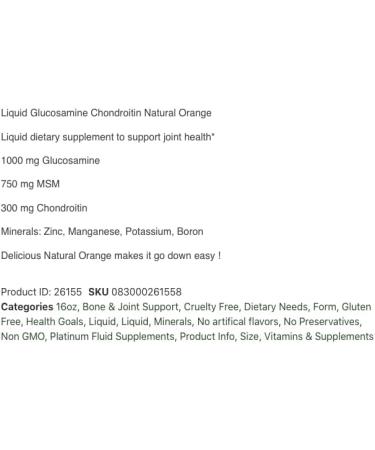 Kentucky Waterford Natura Answers Vloeibare Gluco Samine Condrotin & MSM Oranje 480 ML - Buy Online on GoSupps.com