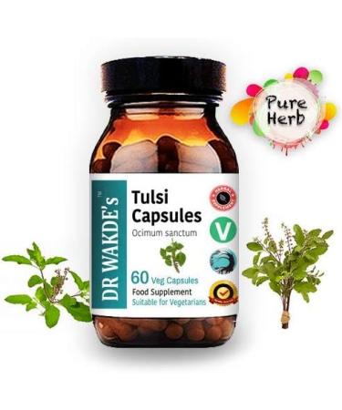 DR WAKDE Tulsi Capsules (Holy Basil) - 60 Veg Capsules | Ayurvedic Supplement | Vegan & Natural - Made in the UK - Buy Online on GoSupps.com