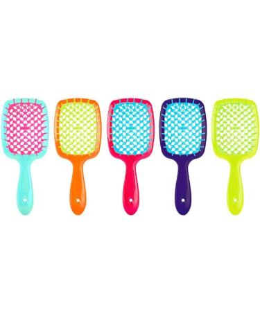 Comb Women's Scalp Massage Comb Hair Brush Women's Hollowed Out Home Salon Hair Styling Tool Comb Wide Tooth Comb (Color : Blue-Rose red) - Buy Online on GoSupps.com