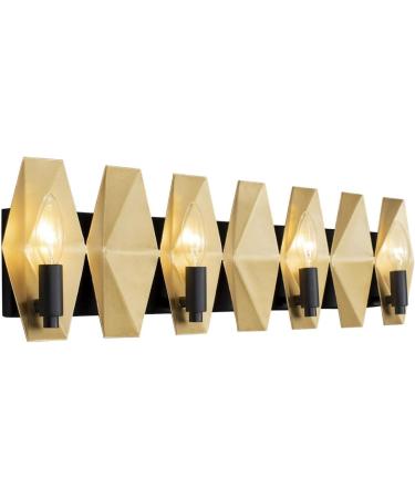 Malone 4-Lt ADA Bath Fixture - Elegant Matte Black & French Gold | International Shipping Available - Buy Online on GoSupps.com
