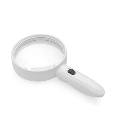 Spacmirrors Magnifying Glass Large Diameter Handheld Magnifying Glass with 3 LED Lights 1 Purple Light- 150mm Diameter-6x Distortion-Free Lens for Seniors Magnifier