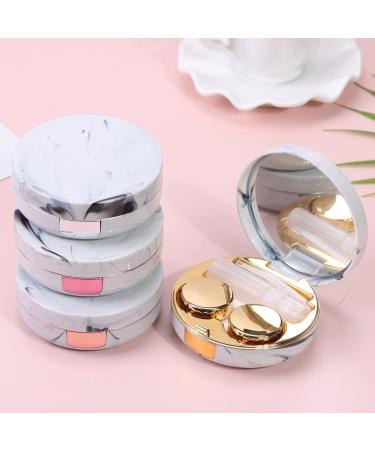Gold Marble Contact Lens Case - Travel Kit with Mirror | Stylish & Compact Storage for Beauty & Students - Buy Online on GoSupps.com