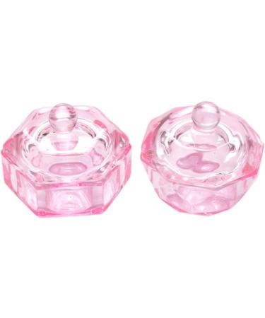 Octagonal Dappen Dish Cup Crystal Glass Glassware Tool for Nail Art Manicure Care Dappen Dish Cup PINK - Buy Online on GoSupps.com