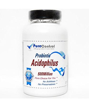 Probiotic Acidophilus / 500 Million Live Active Cultures/Refrigerated // 100 Capsules // Pure // by PureControl Supplements