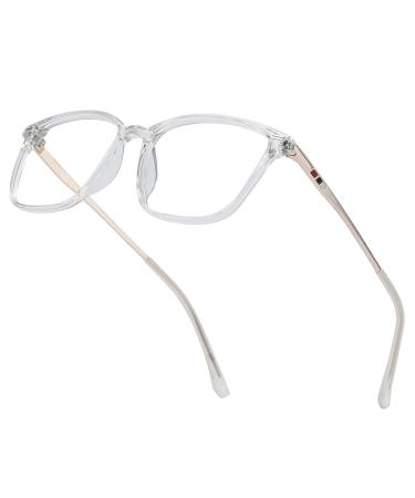Cyxus 2022 New Square Thin Frame Computer Blue Light Blocking Glasses for Women and Men Anti Eye Strain Fashion Eyeglasses Clear 01-clear 8208