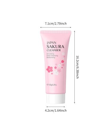 Linjinx Foaming Sakura Face Cleanser Cream Deep Cleanse Hydrate Skin Balance Oil Water for Daily Skincare Pink One Size One Size Pink - Buy Online on GoSupps.com