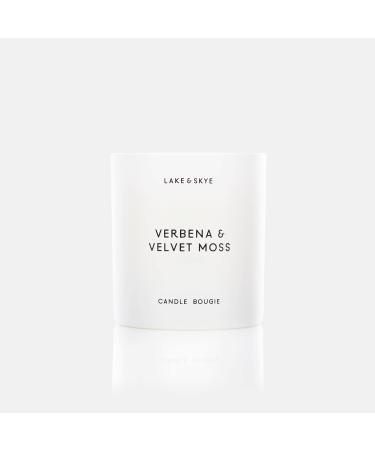 Lake & Skye Verbena & Velvet Moss Candle (8 oz) 50 Hours of Burn Time 100% Soy Wax Vegan - Floral Green Scent with Spicy Twist