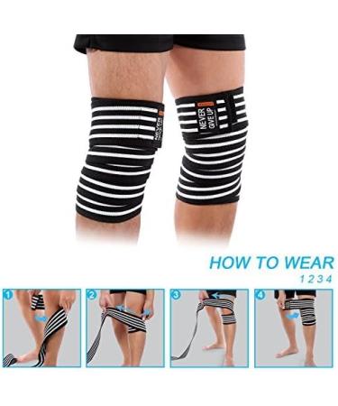 Yosoo Knee Wraps Patella Brace Support - Compression Sleeve for Gym Weightlifting Running & Sports - Adjustable Straps for Men & Women - Buy Online on GoSupps.com