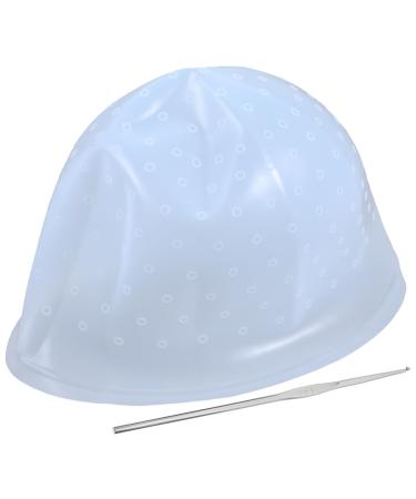 ERINGOGO Bonnet de Coloration en Silicone lastique R utilisable Taille Unique Capuchon Perfor pour M ches avec Crochet M tallique Outil Professionnel pour Salon et Couleur Al atoire